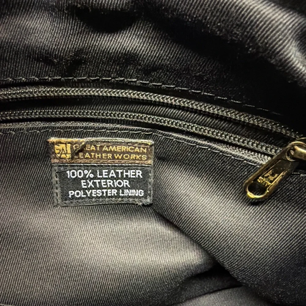 Great American Leatherworks Genuine Leather Hobo Black Crossbody/Shoulder Bag.‎